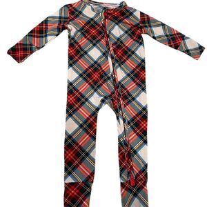 Dreamiere Bamboo Baby Plaid Convertible Footed Pajamas Size NB Unisex NWT preppy